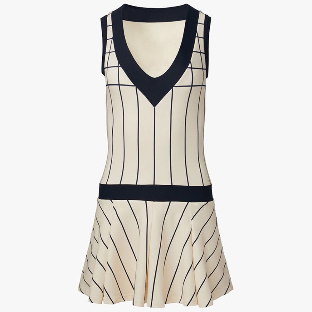 V-neck pleated dress